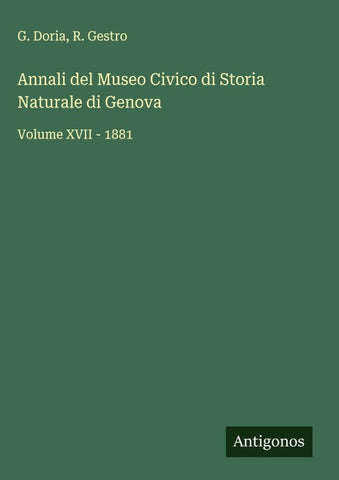 Annali del Museo Civico di Storia Naturale di Genova