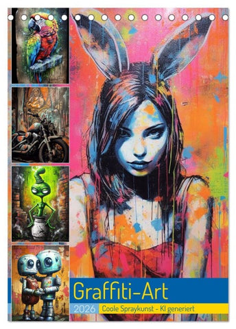 Graffiti Art (Tischkalender 2026 DIN A5 hoch), CALVENDO Monatskalender
