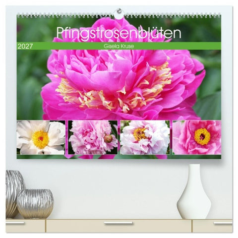 Pfingstrosenblüten (hochwertiger Premium Wandkalender 2027 DIN A2 quer), Kunstdruck in Hochglanz