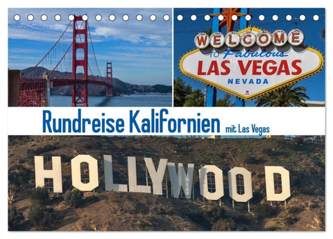 Rundreise Kalifornien mit Las Vegas (Tischkalender 2026 DIN A5 quer), CALVENDO Monatskalender