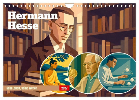 Hermann Hesse. Sein Leben, seine Werke (Wandkalender 2027 DIN A4 quer), CALVENDO Monatskalender