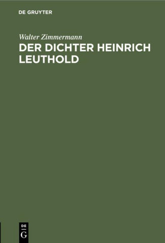 Der Dichter Heinrich Leuthold