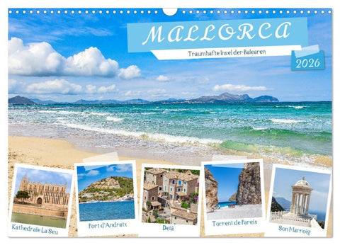 Mallorca - Traumhafte Insel der Balearen (Wandkalender 2026 DIN A3 quer), CALVENDO Monatskalender
