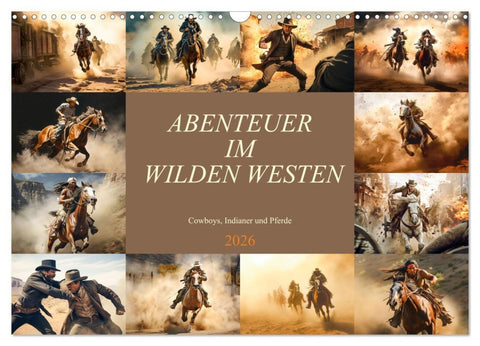 Abenteuer im Wilden Westen (Wandkalender 2026 DIN A3 quer), CALVENDO Monatskalender
