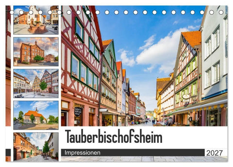 Tauberbischofsheim Impressionen (Tischkalender 2027 DIN A5 quer), CALVENDO Monatskalender