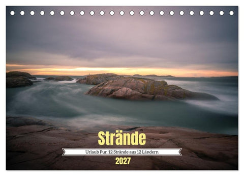Urlaub Pur, 12 Strände aus 12 Ländern (Tischkalender 2027 DIN A5 quer), CALVENDO Monatskalender