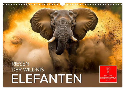 Elefanten - Riesen der Wildnis (Wandkalender 2027 DIN A3 quer), CALVENDO Monatskalender