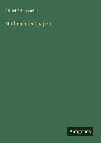Mathematical papers