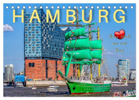 Hamburg - meine Stadt mit viel Herz (Tischkalender 2027 DIN A5 quer), CALVENDO Monatskalender