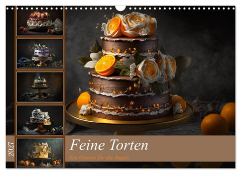 Feine Torten (Wandkalender 2027 DIN A3 quer), CALVENDO Monatskalender