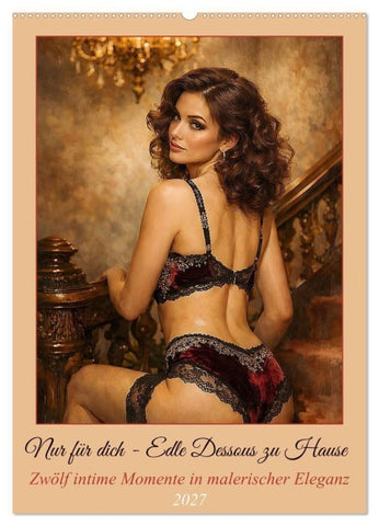 Nur für dich - Edle Dessous zu Hause (Wandkalender 2027 DIN A2 hoch), CALVENDO Monatskalender