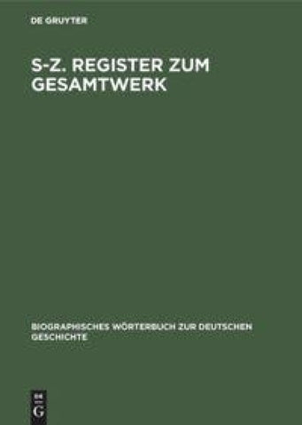 S–Z. Register zum Gesamtwerk