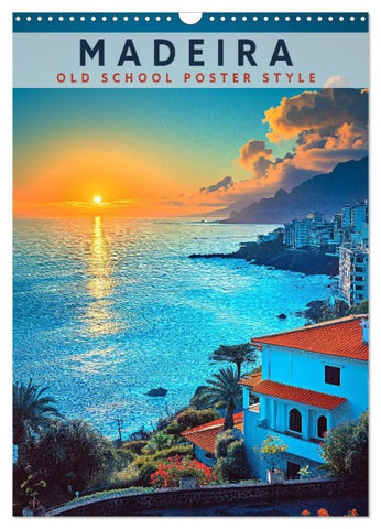 Madeira - Old School Poster Style (Wandkalender 2027 DIN A3 hoch), CALVENDO Monatskalender