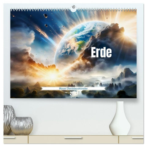 Erde - Blauer Überlebenskünstler (hochwertiger Premium Wandkalender 2027 DIN A2 quer), Kunstdruck in Hochglanz