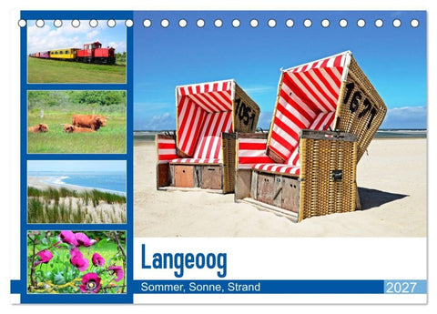 Langeoog - Sommer, Sonne, Strand (Tischkalender 2027 DIN A5 quer), CALVENDO Monatskalender