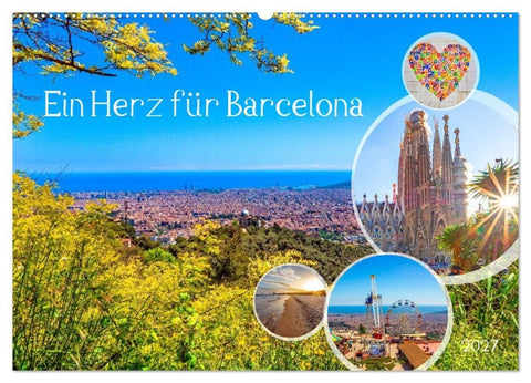 Ein Herz für Barcelona (Wandkalender 2027 DIN A2 quer), CALVENDO Monatskalender
