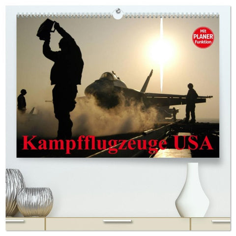 Kampfflugzeuge USA (hochwertiger Premium Wandkalender 2026 DIN A2 quer), Kunstdruck in Hochglanz
