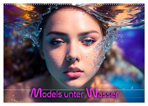 Models unter Wasser (Wandkalender 2027 DIN A2 quer), CALVENDO Monatskalender