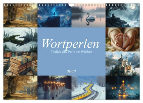 Wortperlen (Wandkalender 2027 DIN A3 quer), CALVENDO Monatskalender