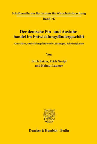 Der deutsche Ein- und Ausfuhrhandel im Entwicklungsländergeschäft.