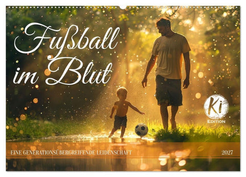 Fußball im Blut (Wandkalender 2027 DIN A2 quer), CALVENDO Monatskalender