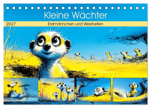 Kleine Wächter. Erdmännchen und Weisheiten (Tischkalender 2027 DIN A5 quer), CALVENDO Monatskalender