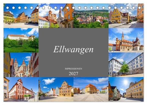 Ellwangen Impressionen (Tischkalender 2027 DIN A5 quer), CALVENDO Monatskalender