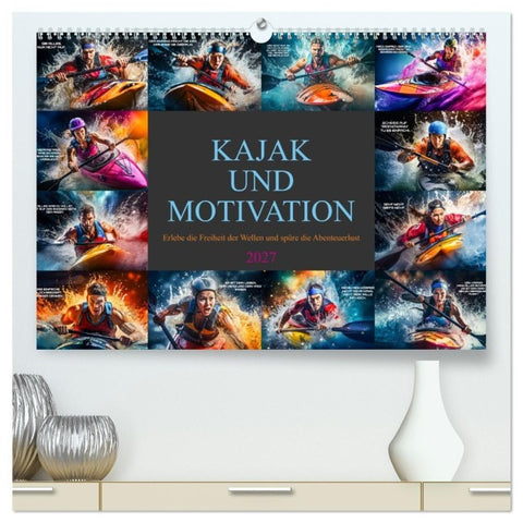 Kajak und Motivation (hochwertiger Premium Wandkalender 2027 DIN A2 quer), Kunstdruck in Hochglanz