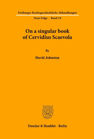 On a singular book of Cervidius Scaevola.