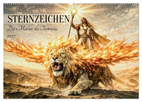 Sternzeichen - Die Mächte des Tierkreises (Wandkalender 2027 DIN A2 quer), CALVENDO Monatskalender