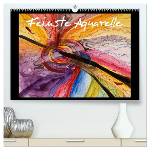 Feinste Aquarelle (hochwertiger Premium Wandkalender 2027 DIN A2 quer), Kunstdruck in Hochglanz