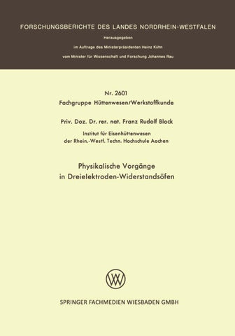 Physikalische Vorgänge in Dreielektroden-Widerstandsöfen