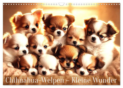 Chihuahua-Welpen – Kleine Wunder (Wandkalender 2027 DIN A3 quer), CALVENDO Monatskalender