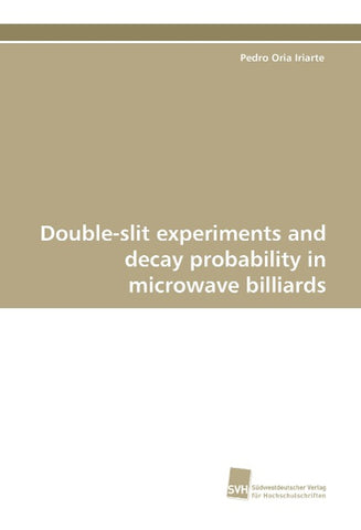 Double-slit experiments and decay probability in microwave billiards