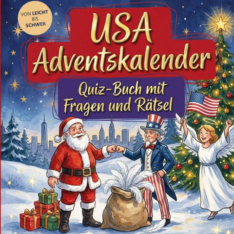 USA-Adventskalender: Quiz-Buch mit Fragen und Rätsel