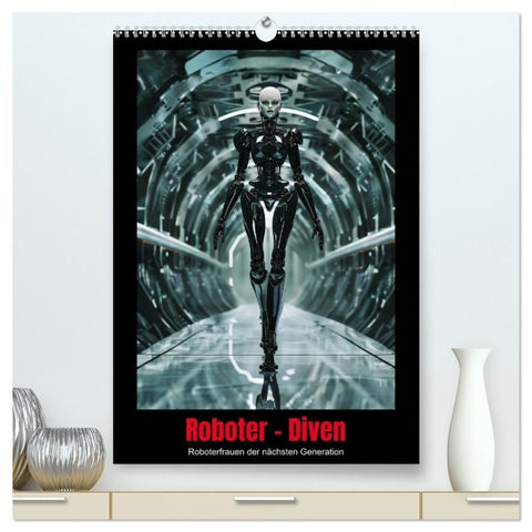 Roboter - Diven (hochwertiger Premium Wandkalender 2027 DIN A2 hoch), Kunstdruck in Hochglanz