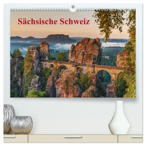 Sächsische Schweiz (hochwertiger Premium Wandkalender 2027 DIN A2 quer), Kunstdruck in Hochglanz
