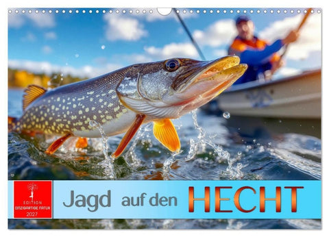 Jagd auf den Hecht (Wandkalender 2027 DIN A3 quer), CALVENDO Monatskalender