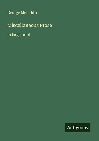 Miscellaneous Prose