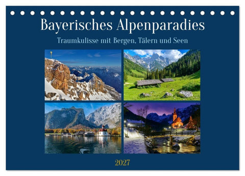 Bayerisches Alpenparadies (Tischkalender 2027 DIN A5 quer), CALVENDO Monatskalender