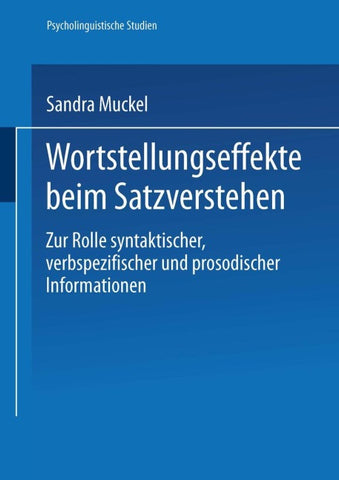 Wortstellungseffekte beim Satzverstehen