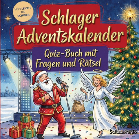 Schlager-Adventskalender: Quiz-Buch mit Fragen und Rätsel