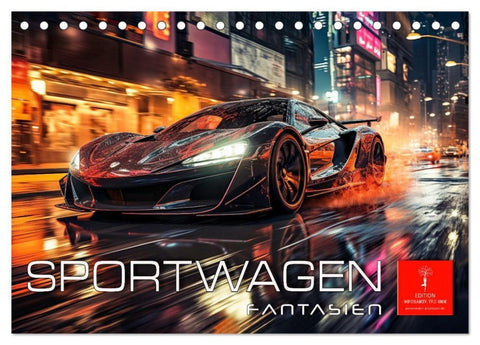 Sportwagen Fantasien (Tischkalender 2027 DIN A5 quer), CALVENDO Monatskalender