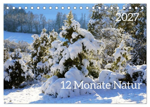 12 Monate Natur (Tischkalender 2027 DIN A5 quer), CALVENDO Monatskalender