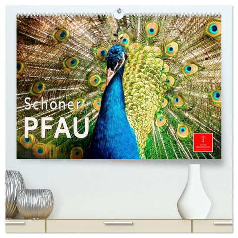 Schöner Pfau (hochwertiger Premium Wandkalender 2027 DIN A2 quer), Kunstdruck in Hochglanz