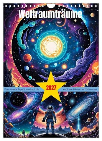 Weltraumträume (Wandkalender 2027 DIN A4 hoch), CALVENDO Monatskalender