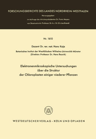Elektronenmikroskopische Untersuchungen über die Struktur der Chloroplasten einiger niederer Pflanzen