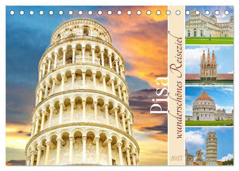 Pisa - wunderschönes Reiseziel (Tischkalender 2027 DIN A5 quer), CALVENDO Monatskalender