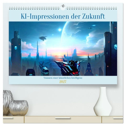 KI-Impressionen der Zukunft (hochwertiger Premium Wandkalender 2027 DIN A2 quer), Kunstdruck in Hochglanz