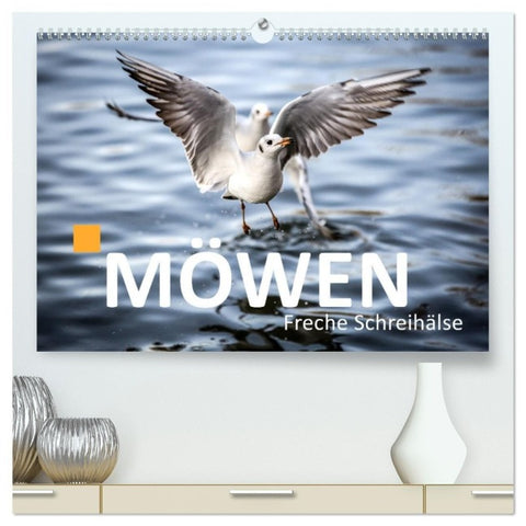 MÖWEN Freche Schreihälse (hochwertiger Premium Wandkalender 2027 DIN A2 quer), Kunstdruck in Hochglanz